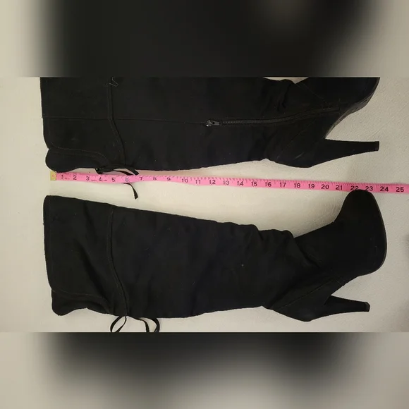 Fioni Elegant Black Over The Knee-High Women's Boots, Size 8, - Picture 4 of 11